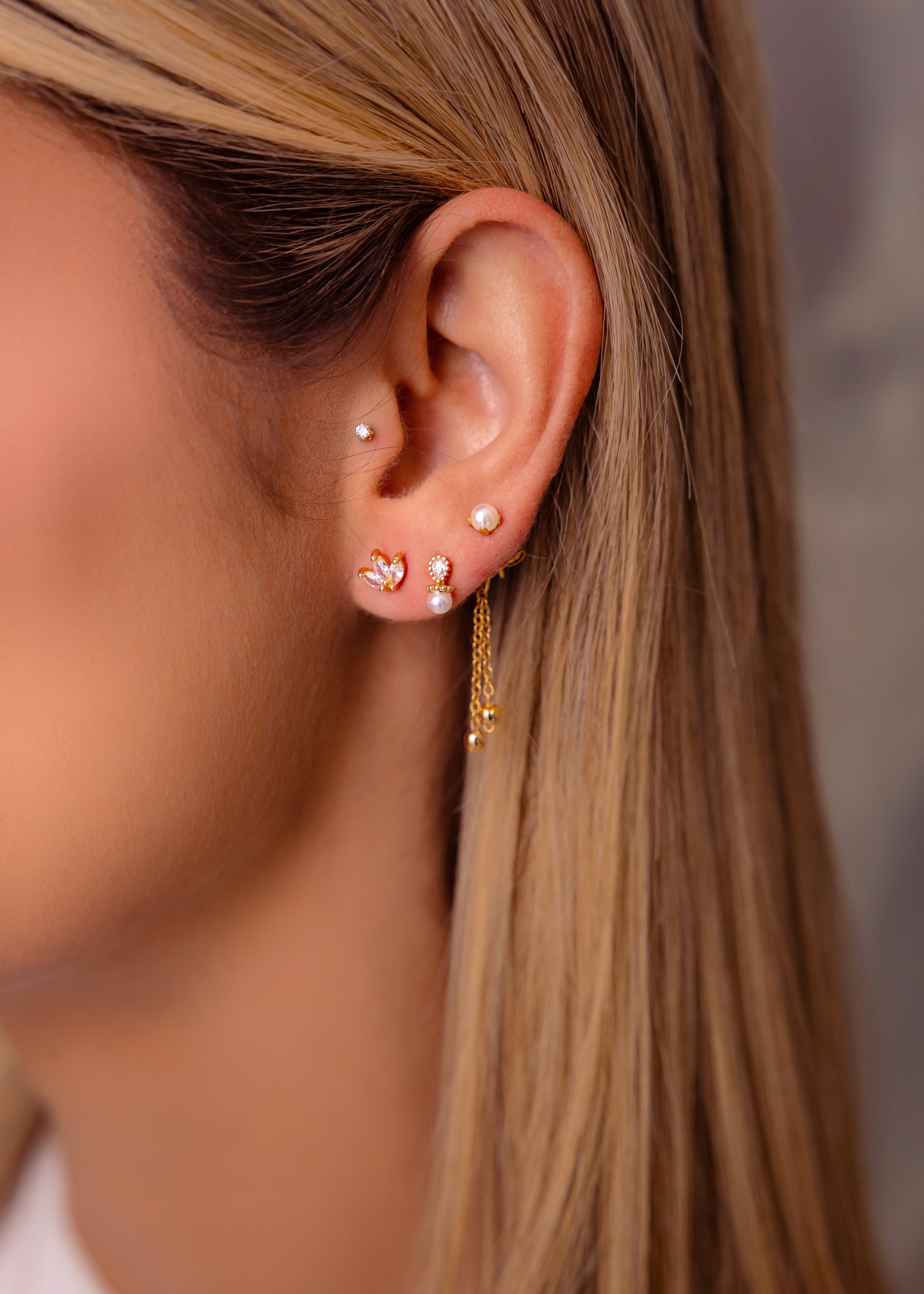 Aretes Topos Minis: Flor de Lotto (Set x 3)